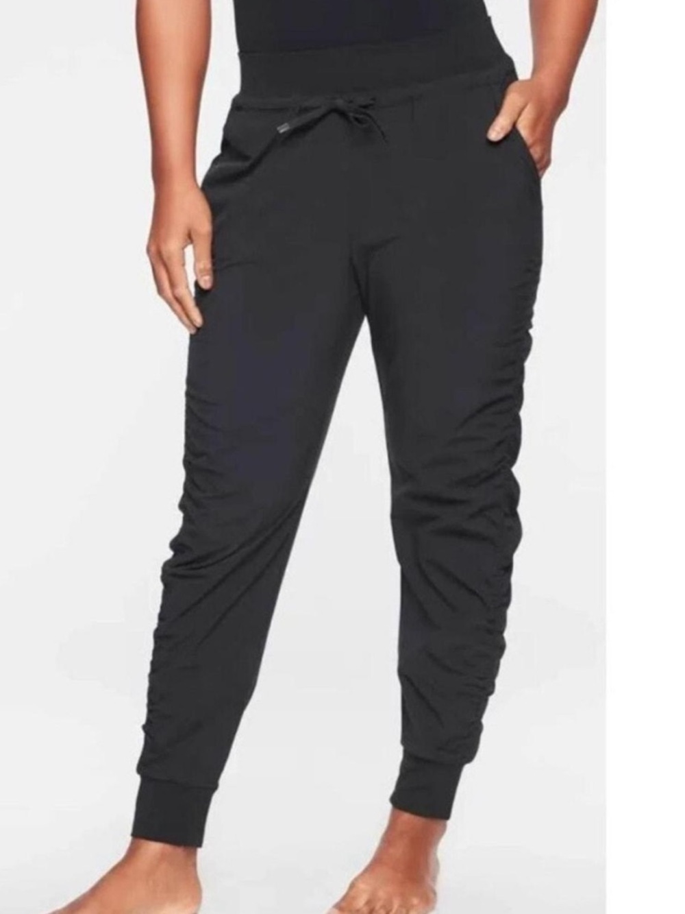 Athleta Black Women’s Attitude Pant Jogger Sweatpants with Drawstring